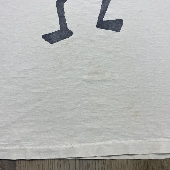 Vintage Stussy Shirt Mens Extra Large White Stick Man Graphic Made USA 90s - Picture 14 of 16